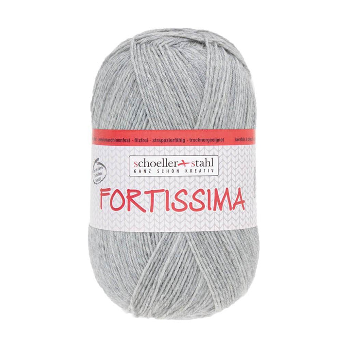 Schoeller + Stahl Fortissima Socka 100 - Sockenwolle 2055 - Grau-Meliert Lieblingsgarn