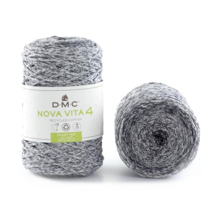 DMC Nova Vita 4 Color - recyceltes Baumwollgarn 122 - Grey Black Lieblingsgarn