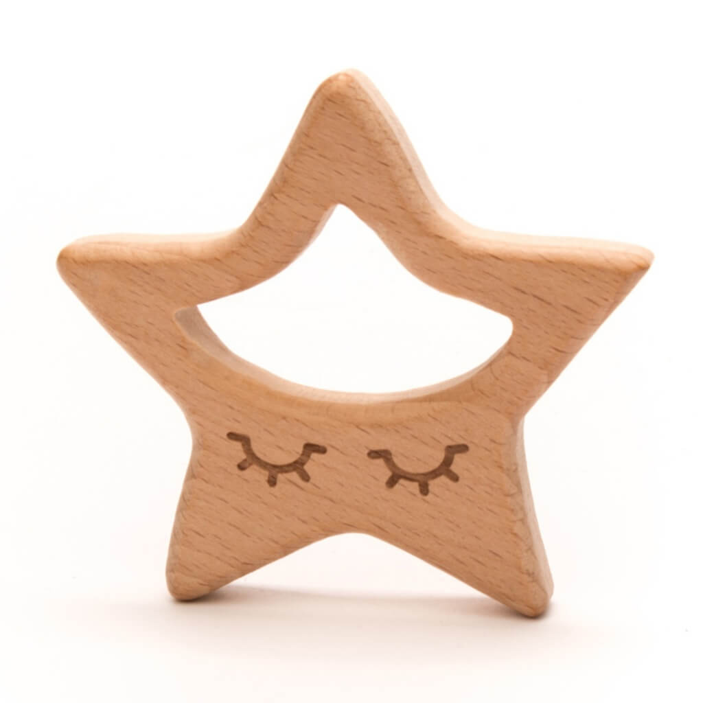 Baby Beißring Stern aus Holz Lieblingsgarn