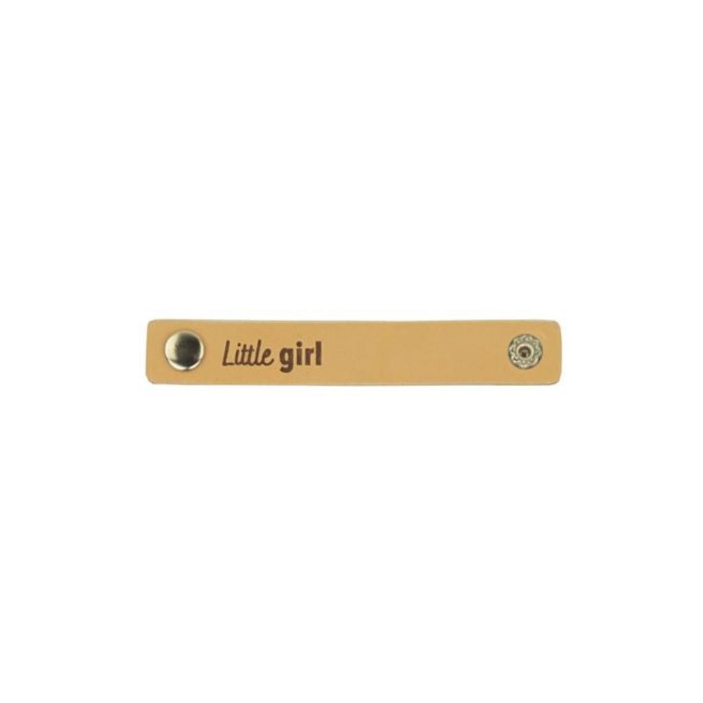 2 Stk. Lederlabel mit Druckknopf - "Little Girl" Lieblingsgarn