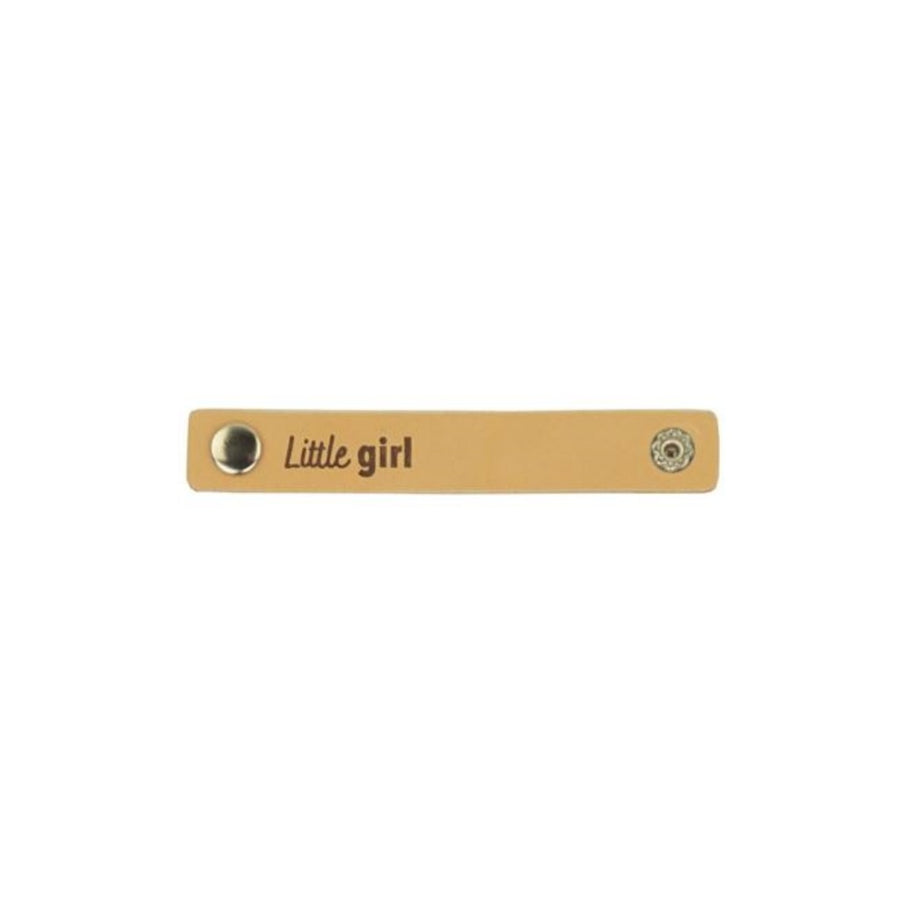 2 Stk. Lederlabel mit Druckknopf - "Little Girl" Lieblingsgarn