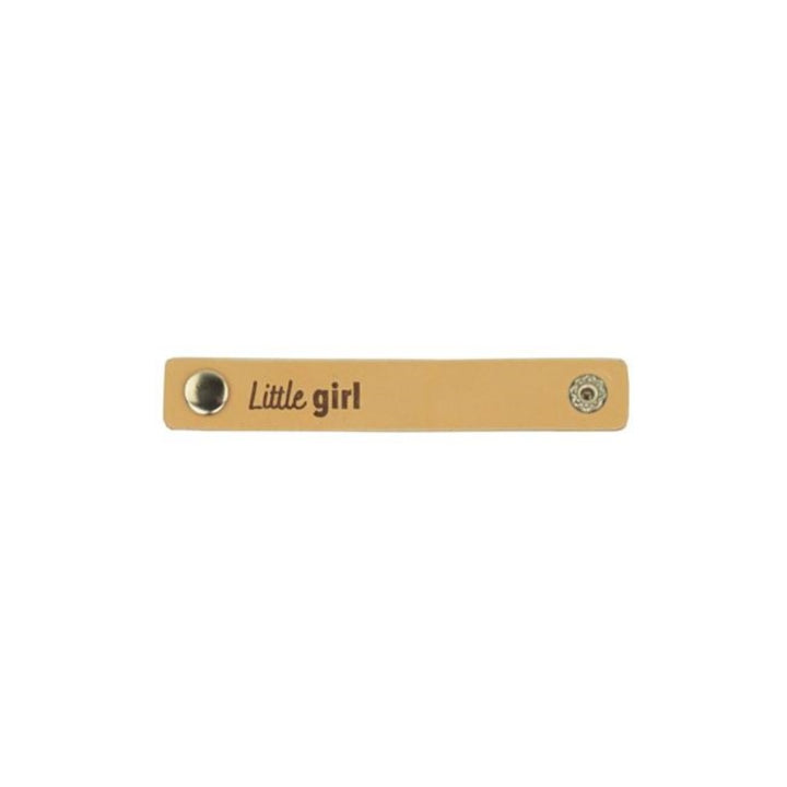 2 Stk. Lederlabel mit Druckknopf - "Little Girl" Lieblingsgarn