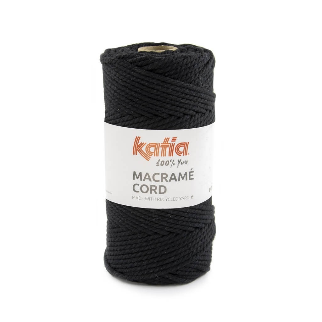 Katia Macramé Cord 5 mm Negro Lieblingsgarn