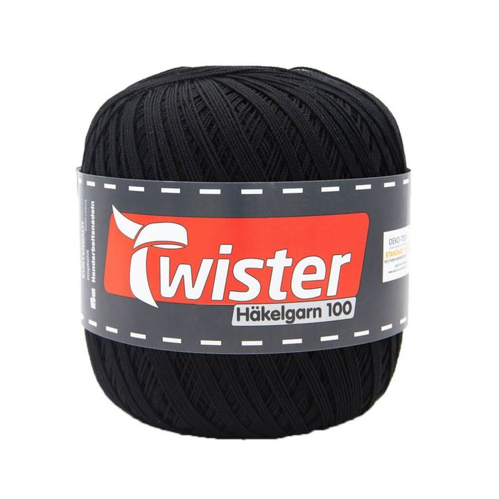 Twister Häkelgarn 100 g - Häkel Wolle 90 - Schwarz Lieblingsgarn