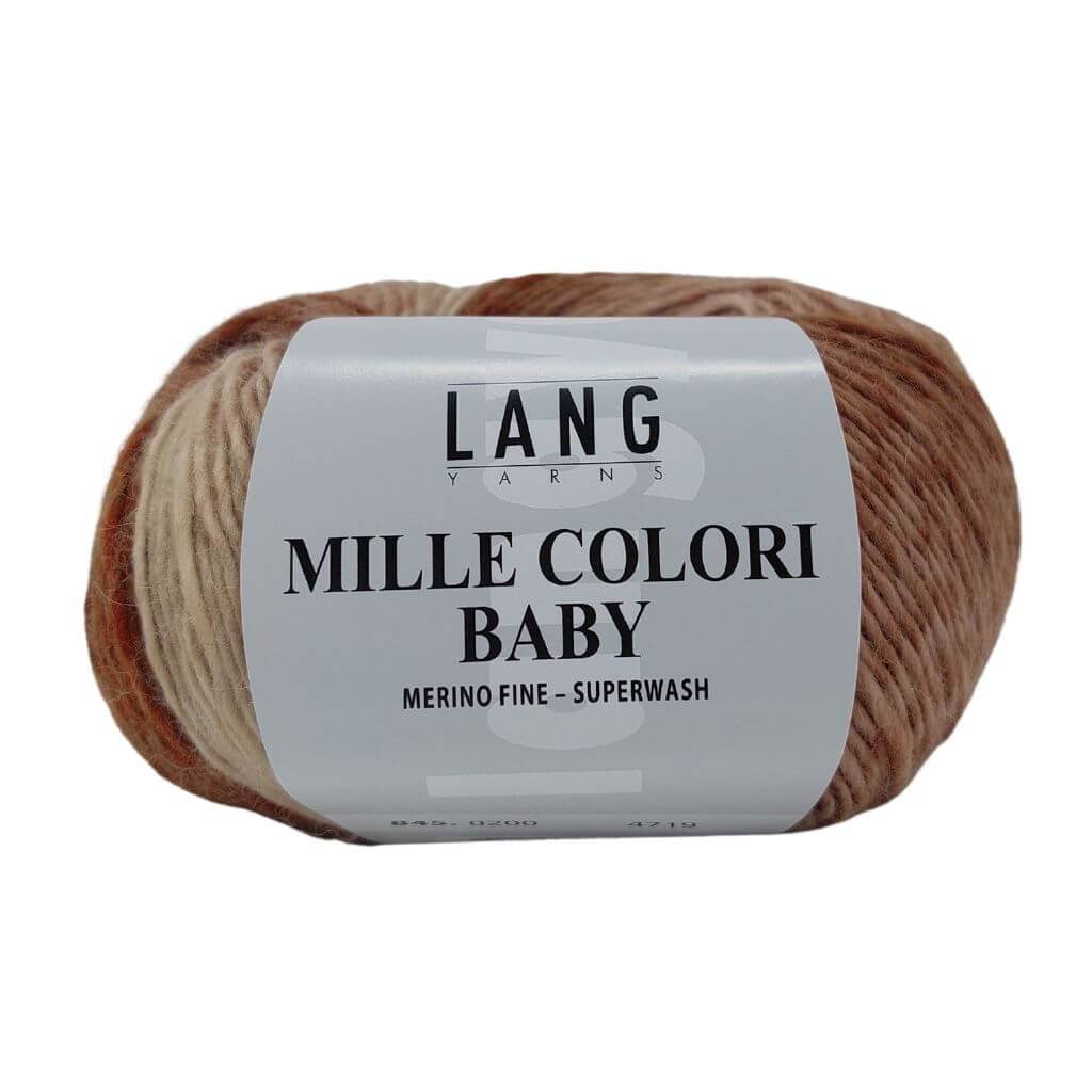 Lang Yarns Mille Colori Baby 50 g 845.0200 - Bunt Braun/Grün/Violett Lieblingsgarn