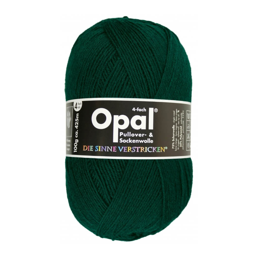Opal Sockenwolle Uni 4-fach 100g 9933 - Waldgrün Lieblingsgarn