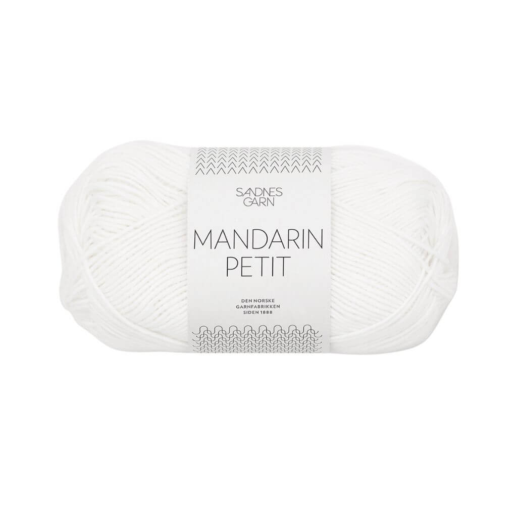 Sandnes Garn Mandarin Petit 50g 1001 - Optisk Hvit Lieblingsgarn