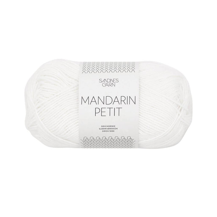 Sandnes Garn Mandarin Petit 50g 1001 - Optisk Hvit Lieblingsgarn