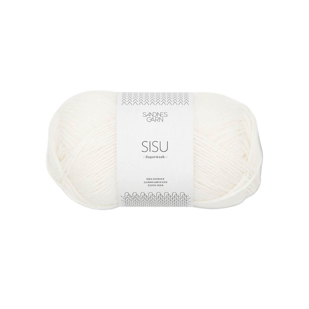 Sandnes Garn Sisu 50 g - Sockenwolle Superwash 1001 - Optisk Hvit Lieblingsgarn