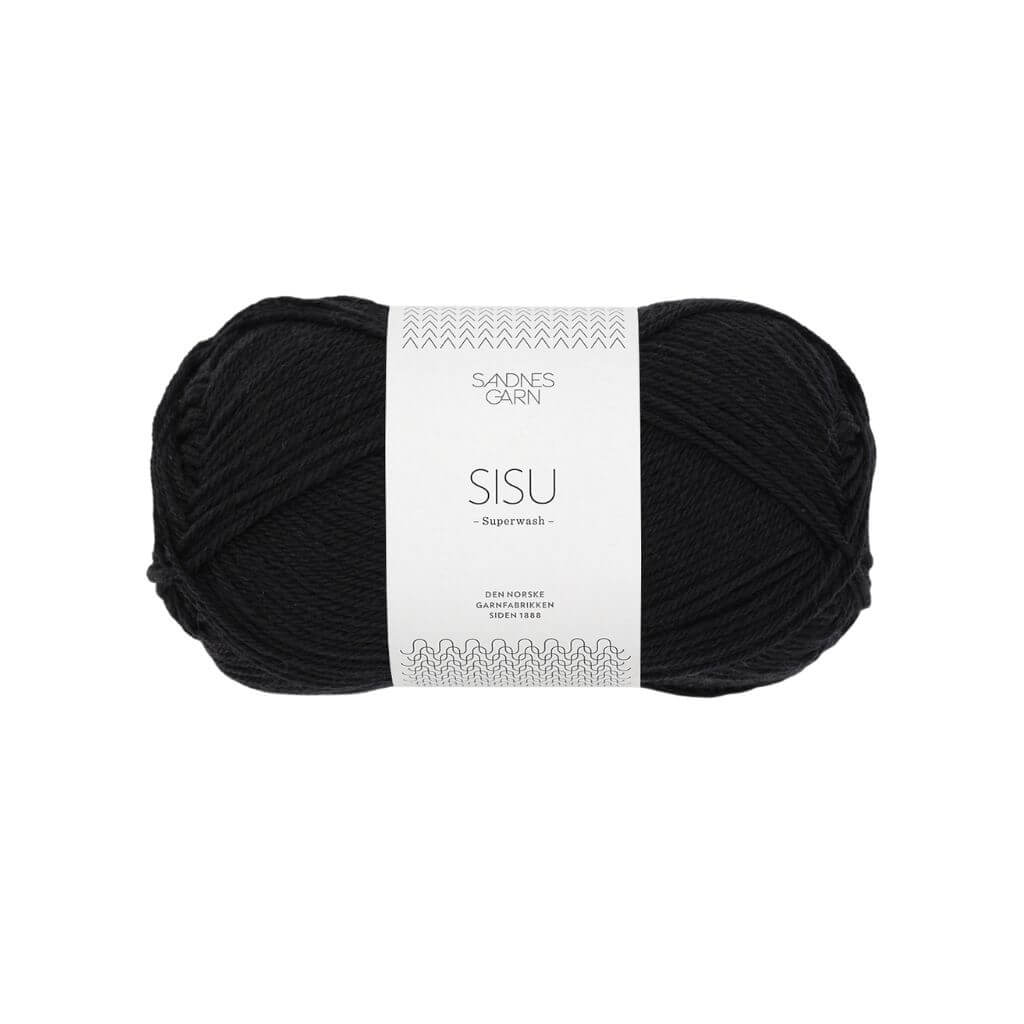 Sandnes Garn Sisu 50 g - Sockenwolle Superwash 1099 - Svart Lieblingsgarn