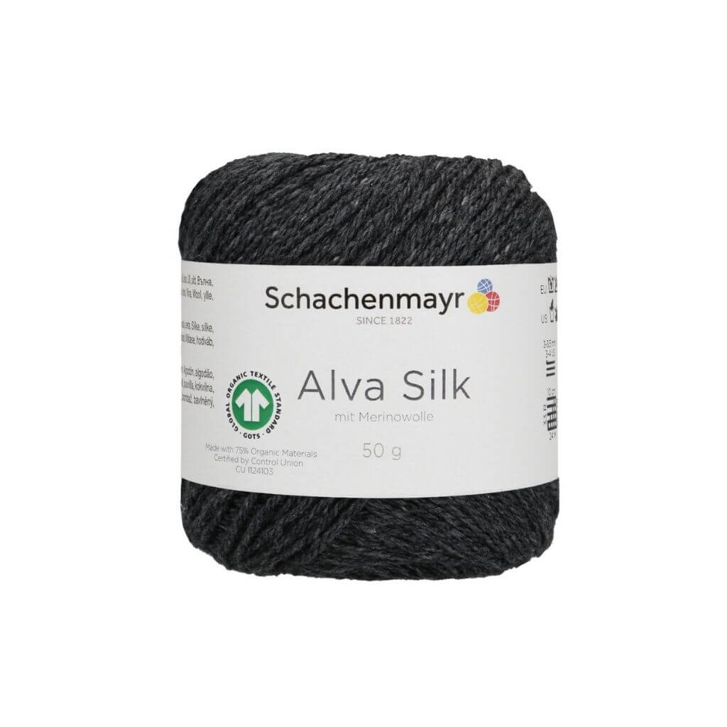 Schachenmayr Alva Silk 50g Schwarz Lieblingsgarn