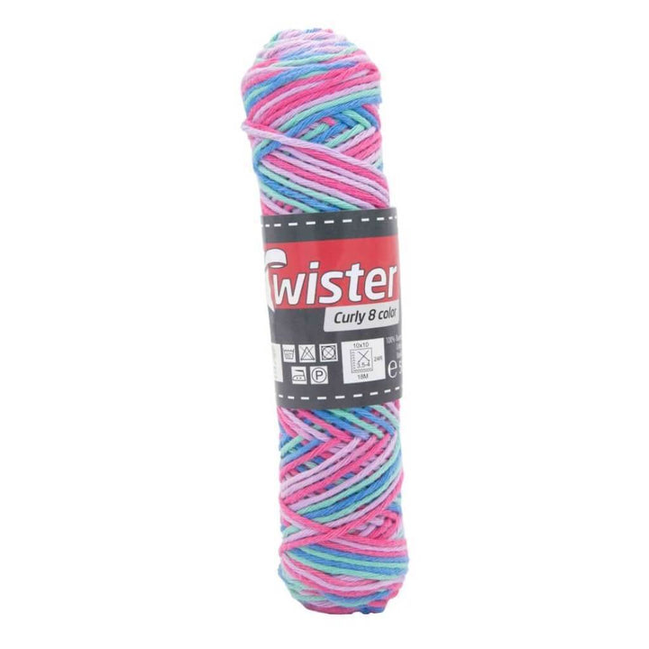 Twister Curly 8F Color 50g 110 - Lila/Grün/Türkis/Rot Lieblingsgarn