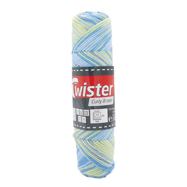 Twister Curly 8F Color 50g 112 - Blau/grün/Türkis Lieblingsgarn