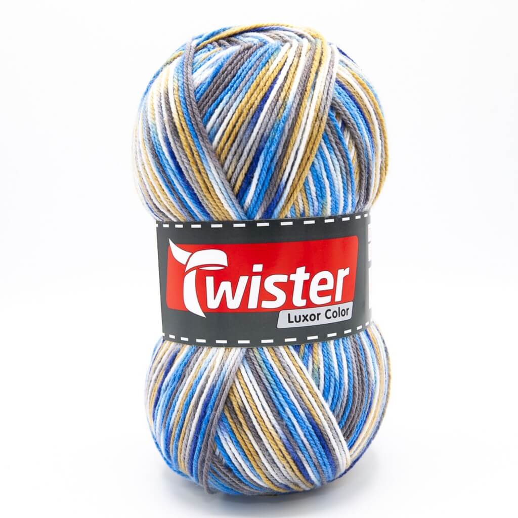 Twister Luxor Color 150g - Farbverlaufsgarn 01 - Weiß/Blau/Beige/Jeans Lieblingsgarn
