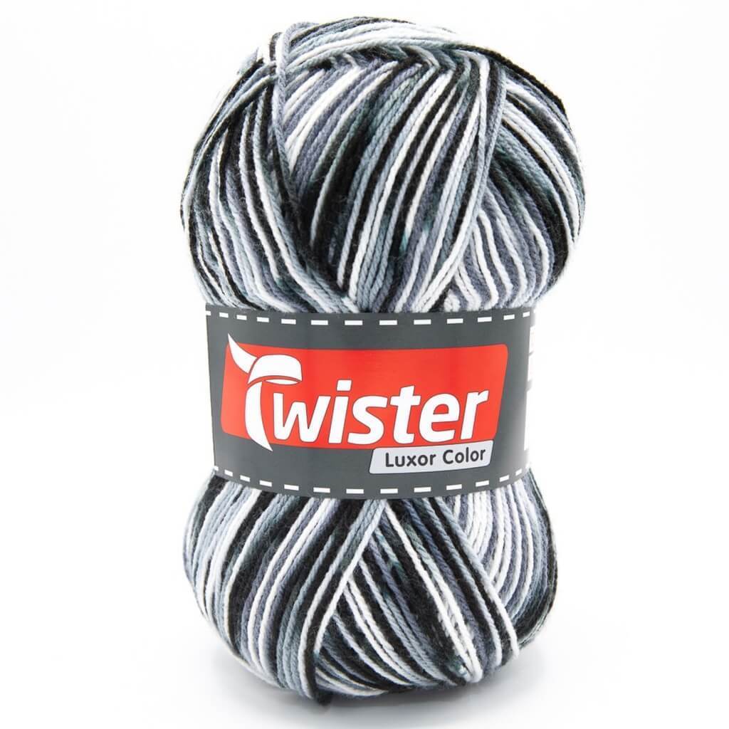 Twister Luxor Color 150g - Farbverlaufsgarn 04 - Weiß/Grau/Anthrazit Lieblingsgarn