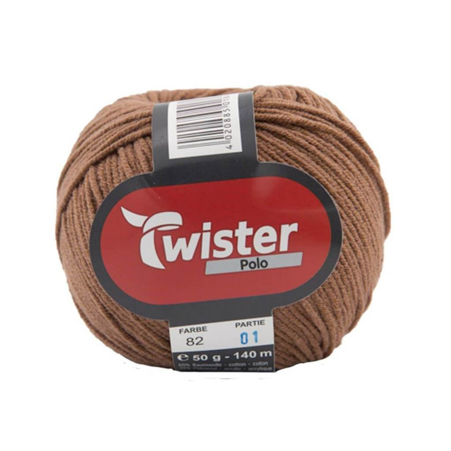 Twister Polo Uni 50g - Strickgarn 82 - Braun Lieblingsgarn