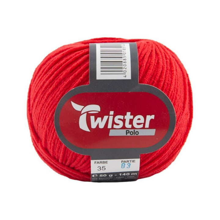 Twister Polo Uni 50g - Strickgarn 35 - Rot Lieblingsgarn
