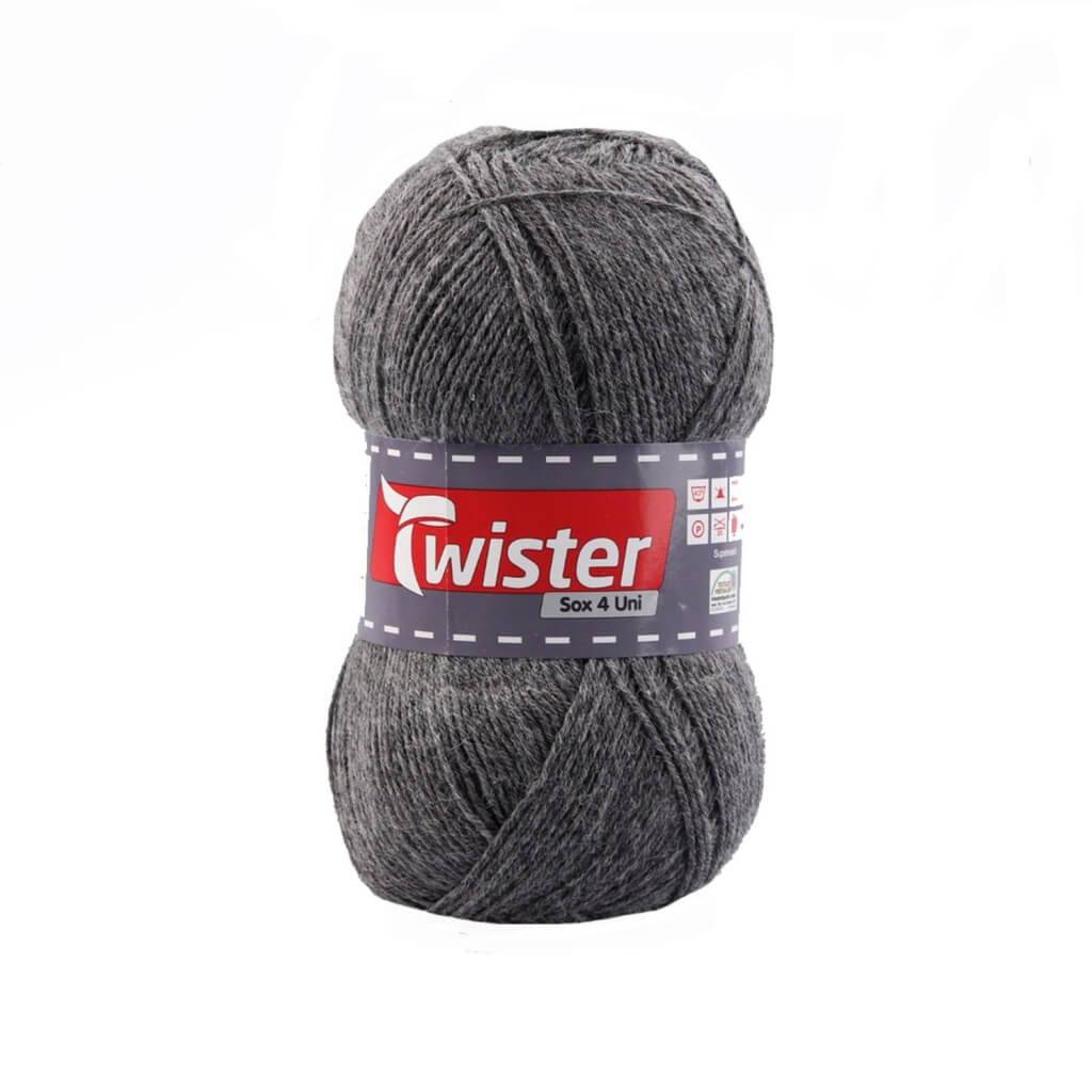 Twister Sox 100g Uni - Sockenwolle 14 - Mittelgrau Lieblingsgarn