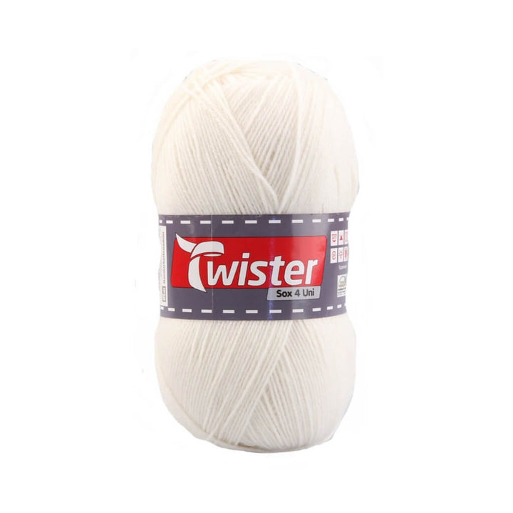 Twister Sox 100g Uni - Sockenwolle 10 - Weiss Lieblingsgarn